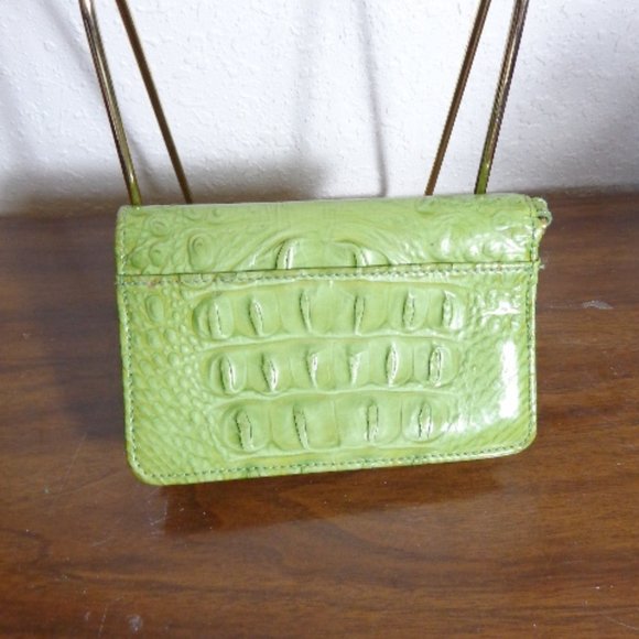 Brahmin Green Melbourne Leather Folding Debbie Wallet No Wrist Strap Org… - Picture 2 of 8
